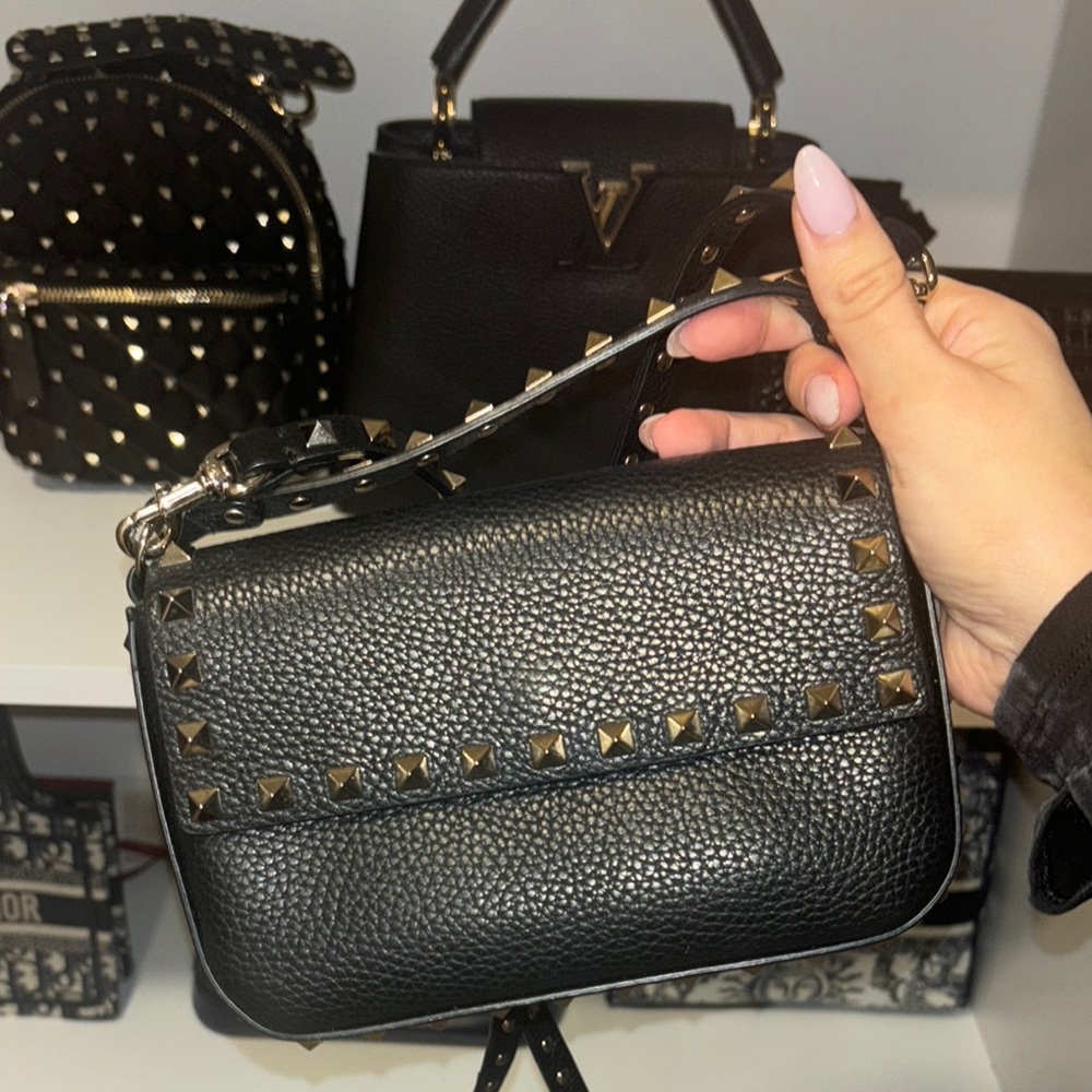Valentino Garavani Black Mini Bag with Gold-Toned Studs